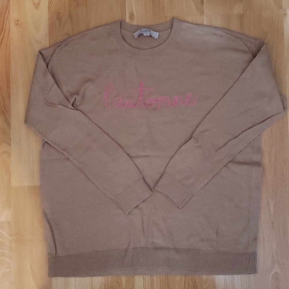 Loft camel colored pullover sweater